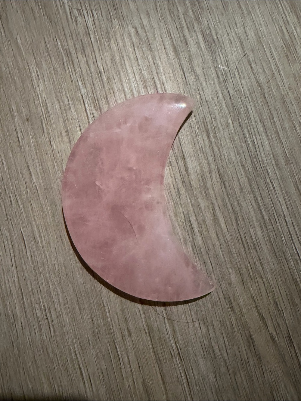 Rose Quartz Crescent Moon Gua Sha Facial Tool - Pink